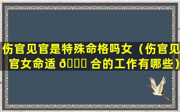 伤官见官是特殊命格吗女（伤官见官女命适 🐅 合的工作有哪些）